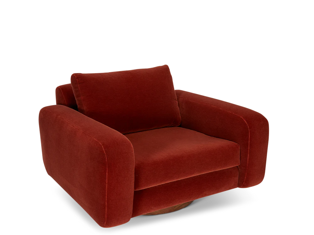 Lounge Chair Sofa For Home Furniture upholstered in Velvet Premium Arm Chair Modern and durable For Living Room or Bedroom - Maroon
