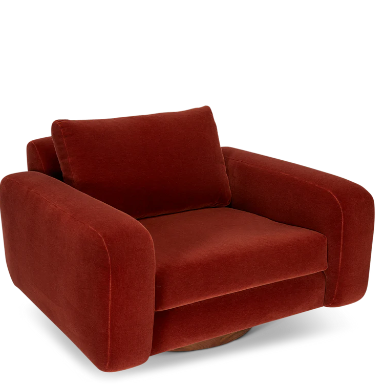 ঘরের আসবাবের জন্য লাউঞ্জ চেয়ার সোফা, ভেলভেট প্রিমিয়াম আর্ম চেয়ারে সজ্জিত, লিভিং রুম বা শোবার ঘরের জন্য আধুনিক এবং টেকসই - মেরুন