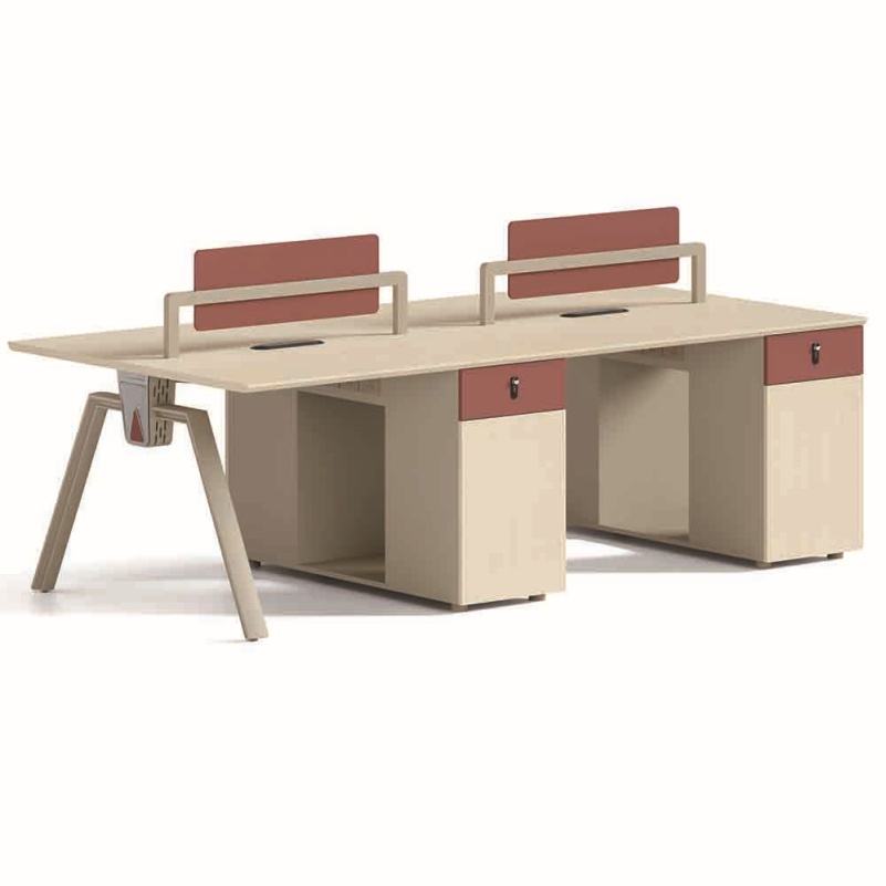 Modern Modular Office Desk with Linear Design – Open Workstation Staff Worktable for Contemporary Office Spaces