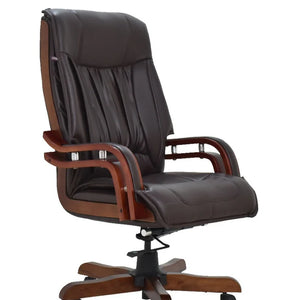 Modern Office Director Chair Made in Plyboard with Soft Padded Leatherette, Fixed Armrest, Revolving & Swivel Base for Ultimate Comfort