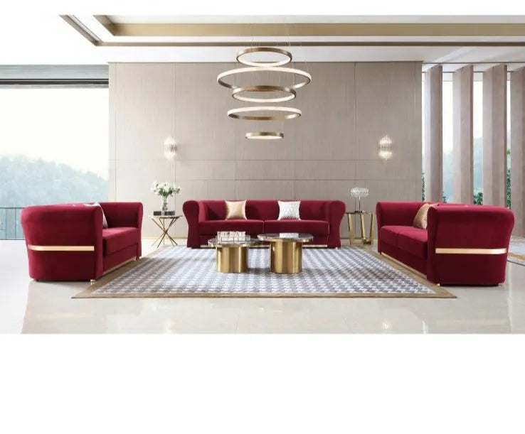 Elegant 3-Seater Sofa for Home – Crafted with Luxurious Velvet Fabric and a Durable Hardwood Frame, Offering Superior Comfort and Contemporary Style
