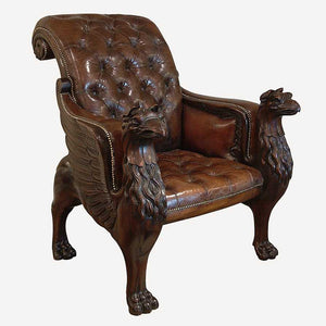 Royal Handcrafted Director's Chair – Solid Teak Wood with Leatherette Upholstery & Brown Carved Armrests