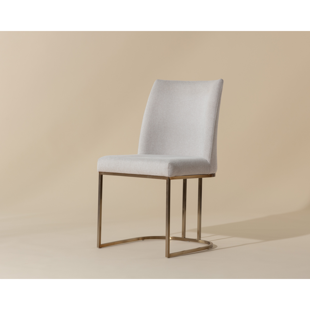 Elegant Upholstered Dining Chair with Gold Metal Base - Modern Home Furniture
