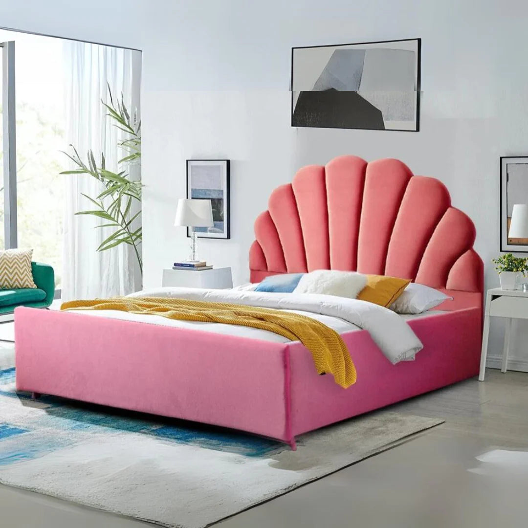 King Size Bed for Home Furniture Hydraulic Storage – Velvet fully Upholstery with Plywood Frame