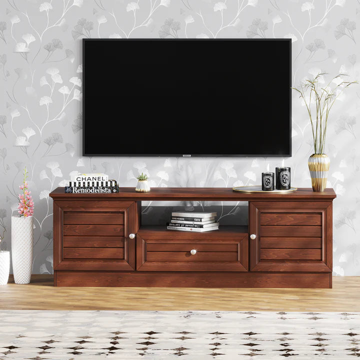 Wooden TV Wall Cabinet with Stylish finish, and Durable Design for Living Area