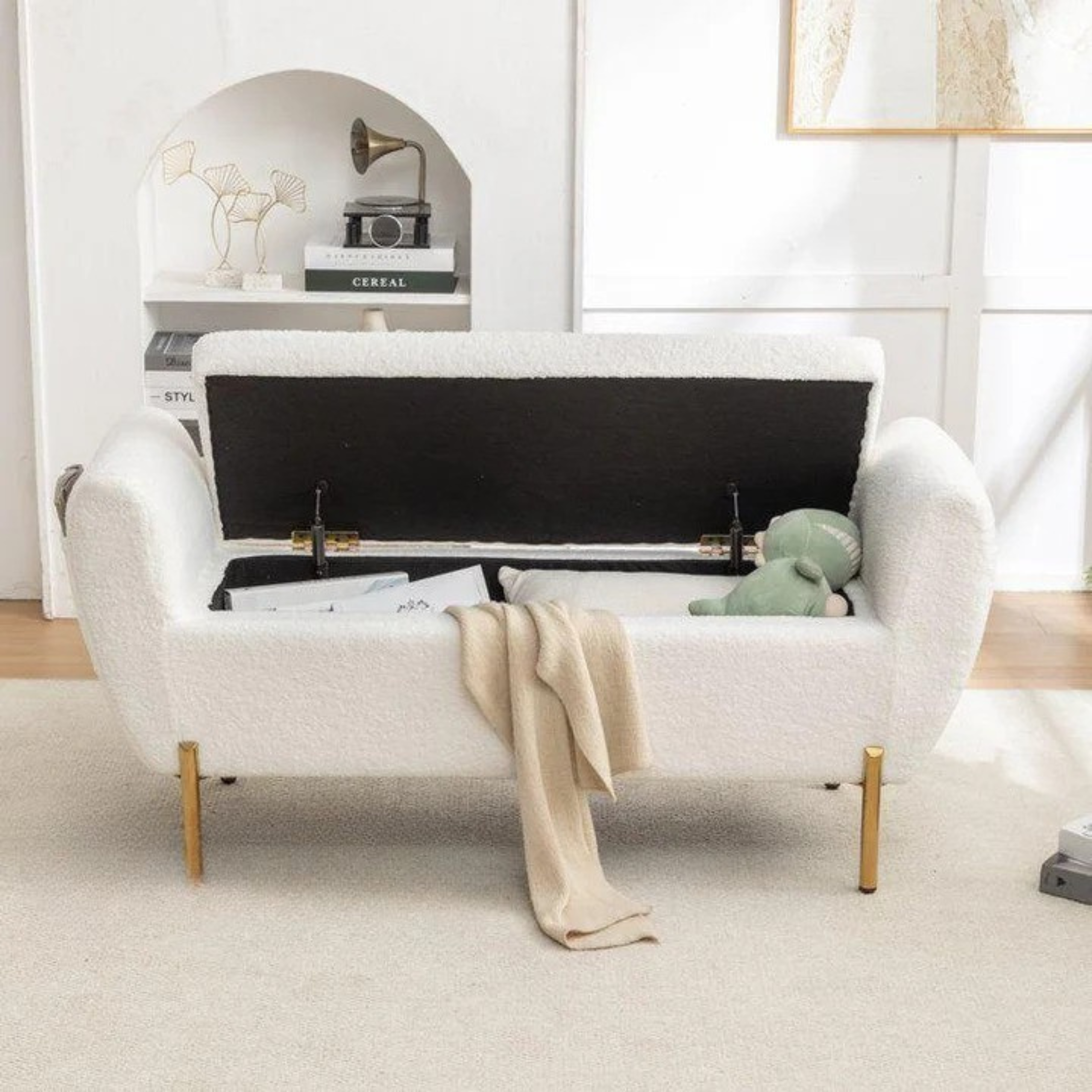 Ottoman For Home with Space Saving Furniture with Storage, Comfortable and Stylish Extra Seating
