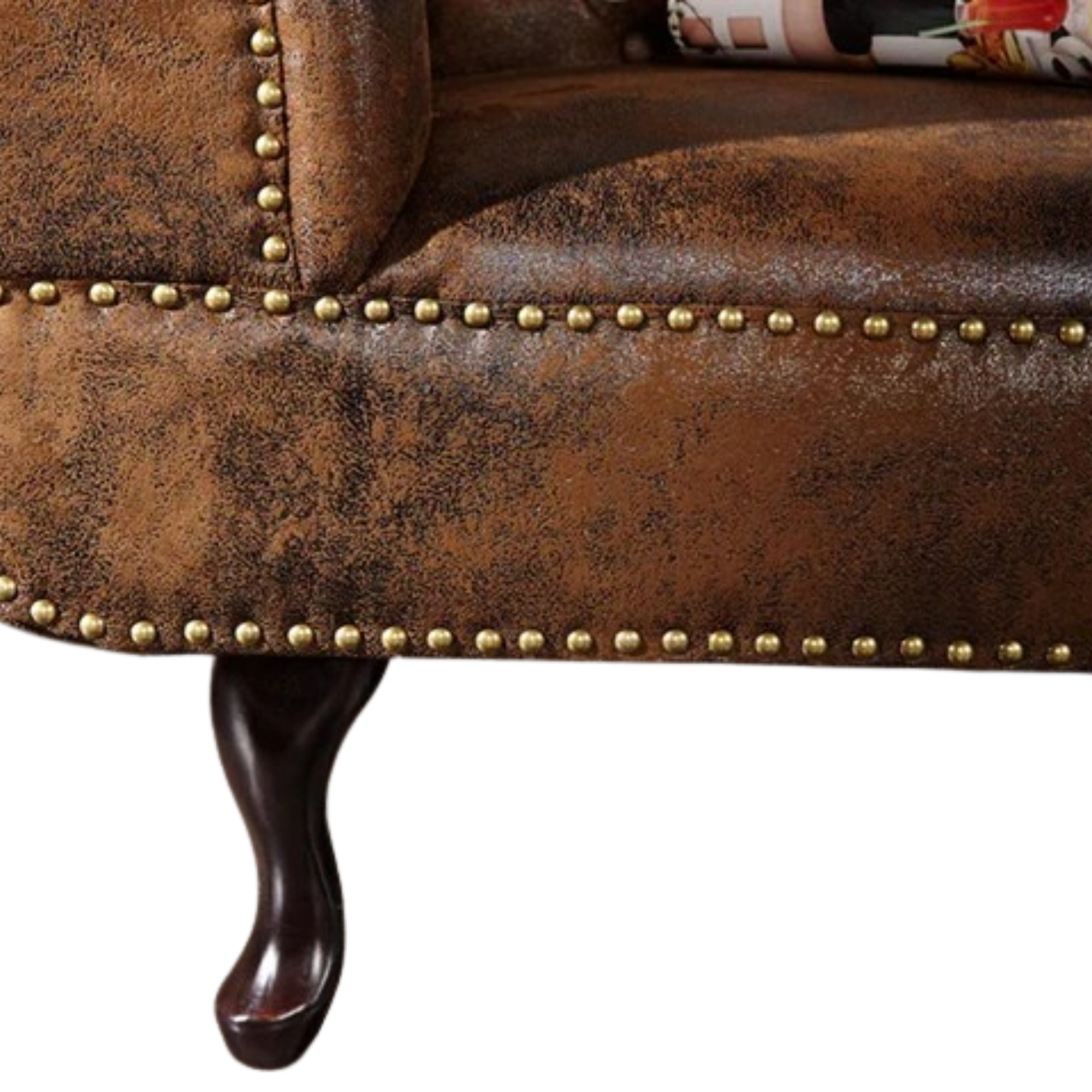 Spacious chesterfield Lounge sofa Modern Design and&nbsp;Leatherette fabric Durable & Comfortable Padded Perfect for living Room-Brown