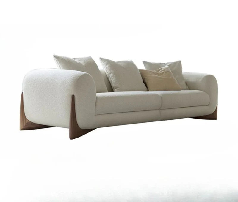 3 Seater Sofa For Home Furniture Upholstery Velvet Premium Comfortable & Sofa Durable Design For Living Room - White