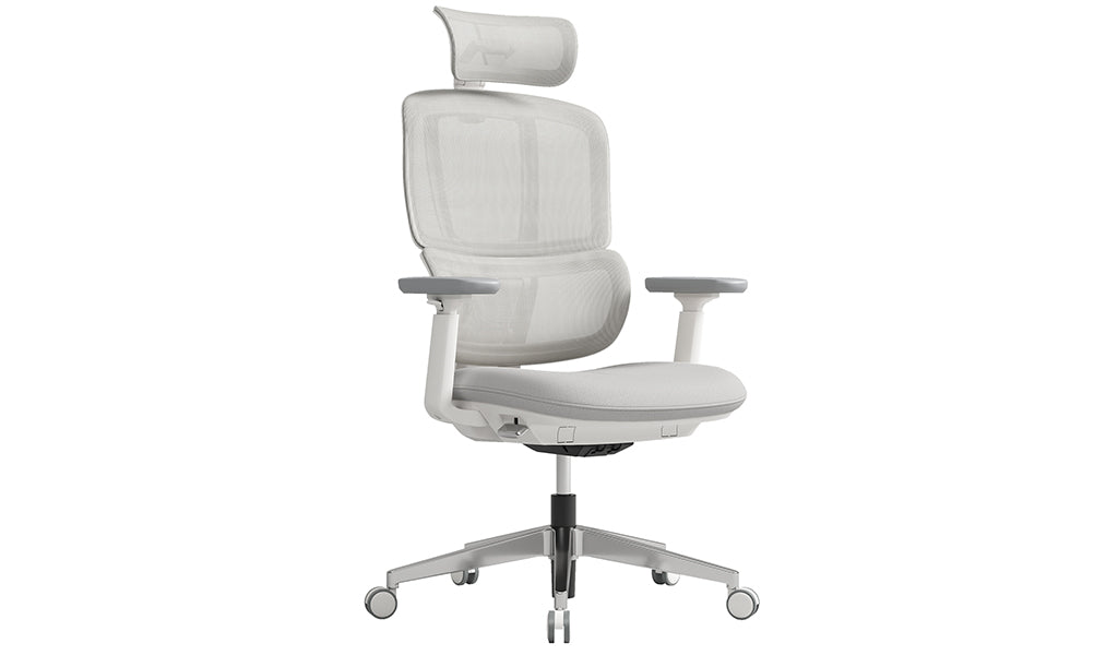 Ergonomic Mesh Office Chair with Adjustable Headrest, Lumbar Support, Swivel Base & Height Adjustable Armrests – Modern Executive Seating