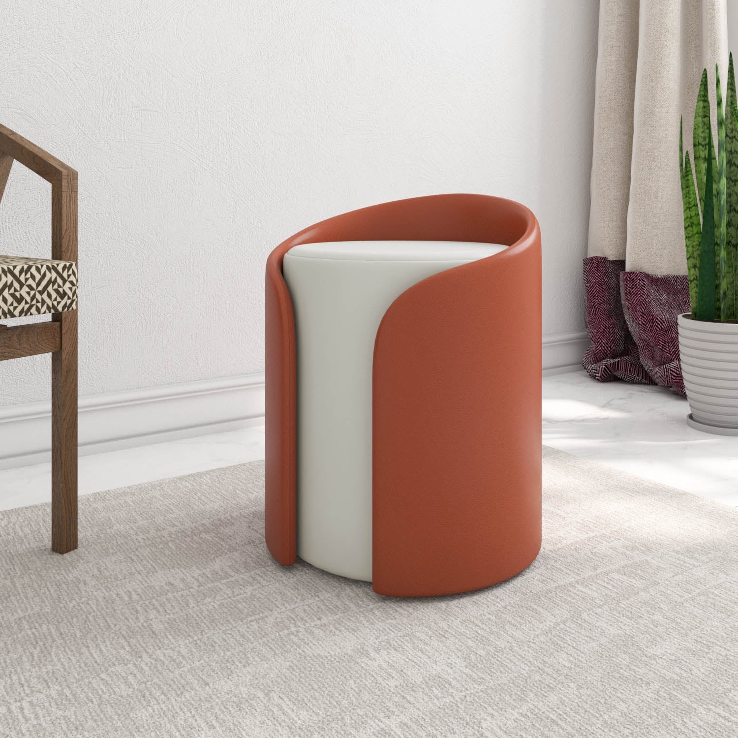 Ottoman For Home with Premium Round, Elegant Seating, Compact & Decorative Accent Piece