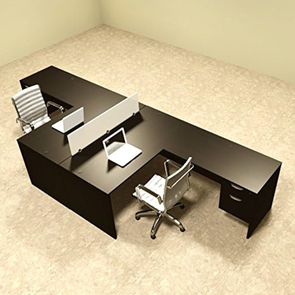 Partner Director Desk with Dual Seating, Integrated Side Storage, Drawers & High-End Finish