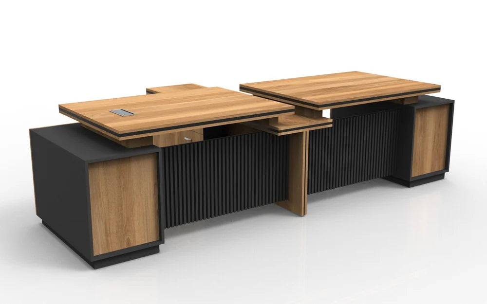 Partner Director Table For Partnership with Double Seating,Modern Design with Wire Manager