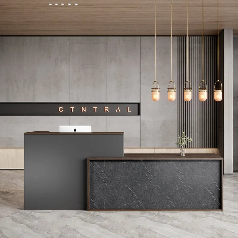 Elegant Wooden Reception Tables for Stylish Workspaces