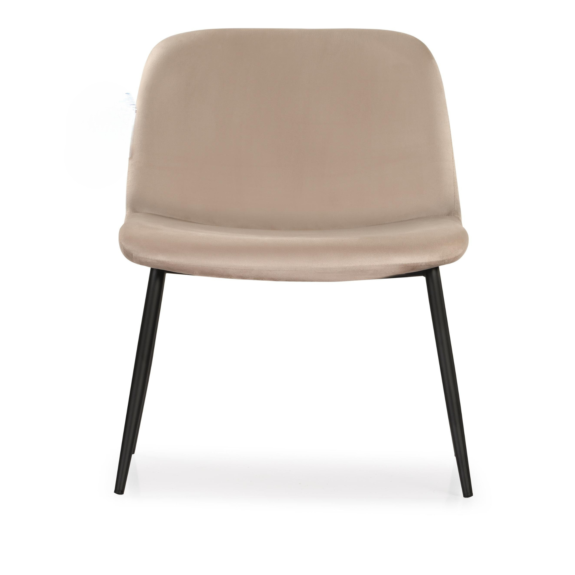 Lounge Chair For Home Furniture Modern & Durable Design Armless Upholstery Velvet Comfortable Seating for Living Room & Offices - Beige