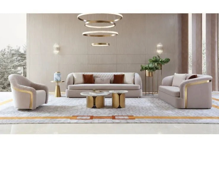 3-Seater Premium Sofa for Home – Features Velvet Upholstery and Premium Quality Hardwood Structure for Comfort and Modern Design