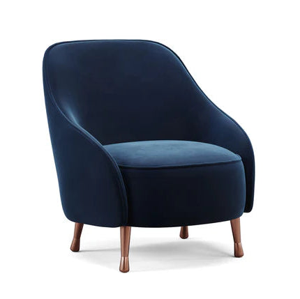 বাসার আসবাবের জন্য লাউঞ্জ চেয়ার আধুনিক ও টেকসই ডিজাইনের আর্মলেস আপহোলস্ট্রি ভেলভেট আরামদায়ক বসার ঘর এবং অফিসের জন্য আসন - নেভি ব্লু