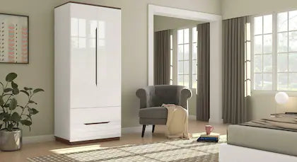 Wardrobe for Home 2-Door Premium Materials, Ultra-Premium Space-Saving Build, Functional Storage