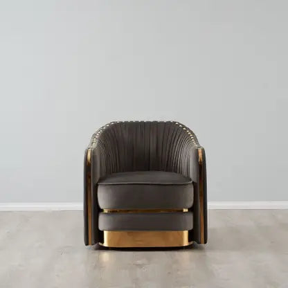 Lounge Chair For Home Furniture Modern & Durable Design Accent Armchair Upholstery Velvet Comfortable Seating for Living Room & Offices - Dark Grey