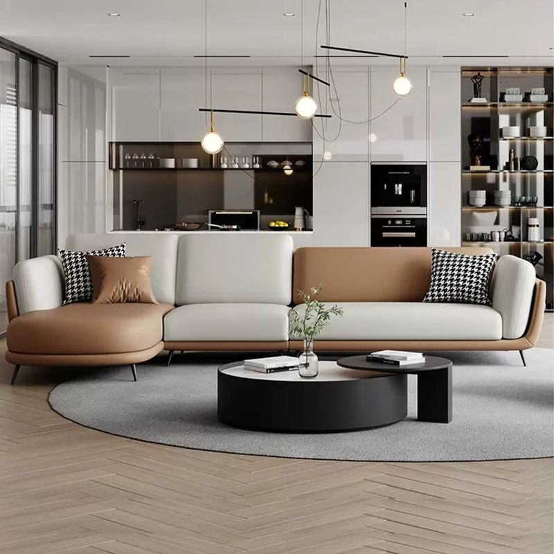 L-Seater Sofa for Living Room PU Leatherette Upholstery, Superior Fabric, and Sturdy Wood Frame for a Premium Look and Lasting Durability
