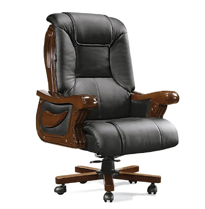 High Back Director Chair for office Luxury Design Made in Plyboard with Leatherette Upholstery & Armrests & Height Adjustable