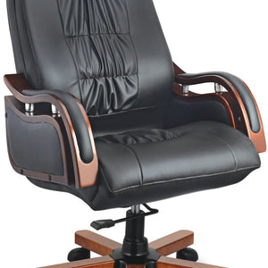 High Back office Chair for Director Made in Plyboard with Leatherette Upholstery & Armrest with Height Adjustable & Revolving Chair