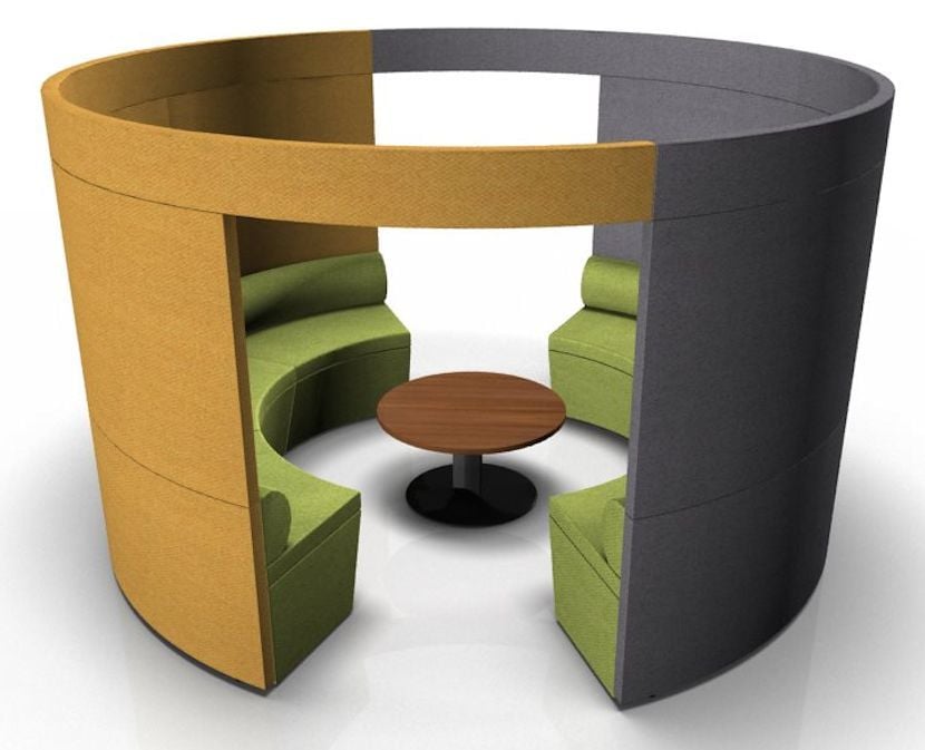 Round Office Sofa with High-Back, Perfect for Contemporary Offices, Co-working Spaces, Spacious and Meeting