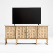 Wooden TV Wall Cabinet with Smooth Wooden Finish, and Sleek Floating Design for Modern Homes