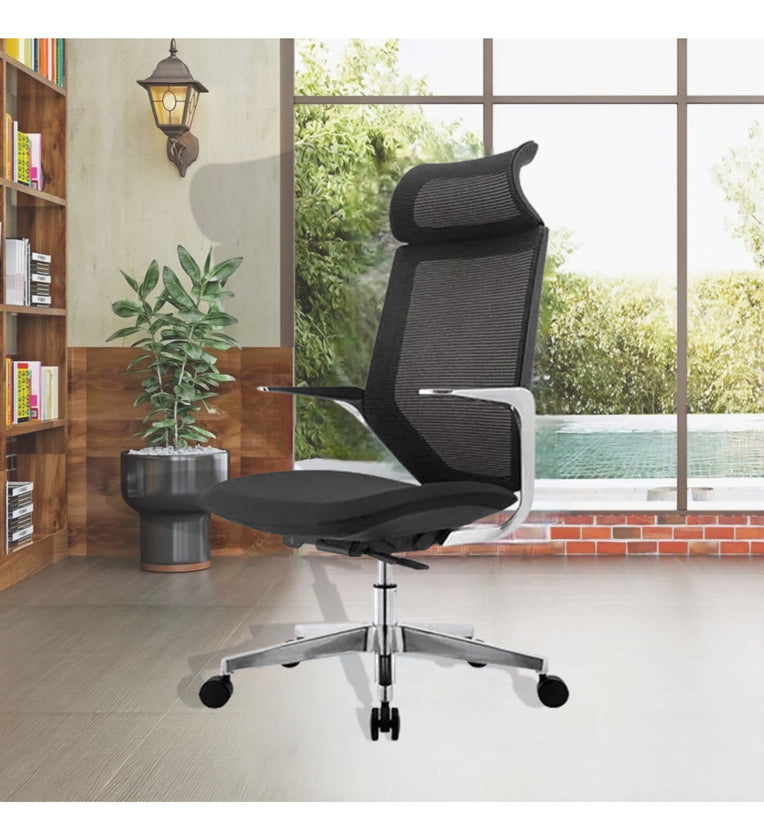 Ergonomic Mesh High-Back Office Chair with Adjustable Headrest, Breathable Backrest & Cushioned Seat – Premium Comfort for Modern Workspaces