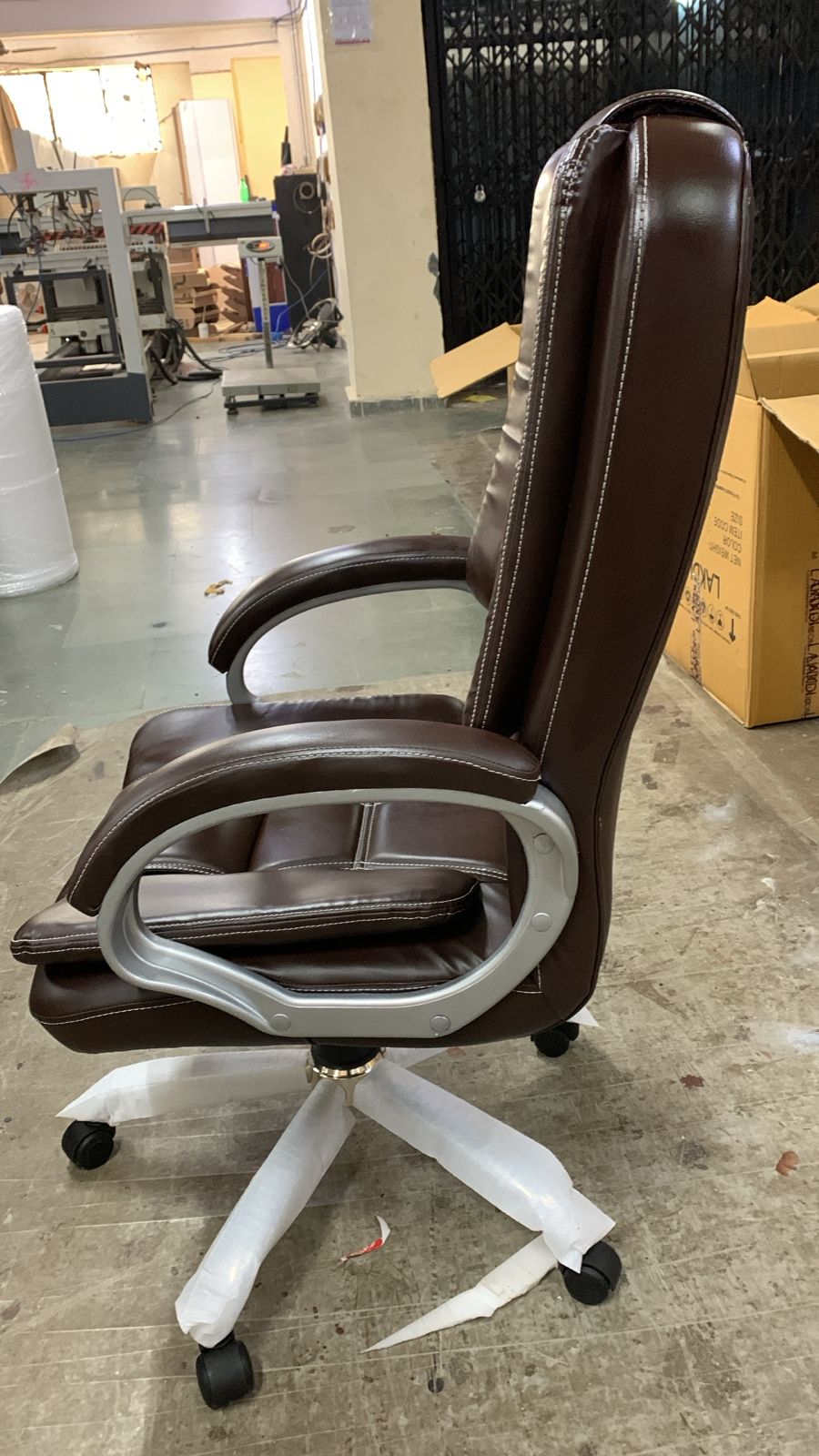 Home & Office  High Back Leatherette Chair | Director Chair | Office Chair | Ergonomic Executive Boss Chair with Spacious Cushioned Seat | Heavy Duty Metal Base