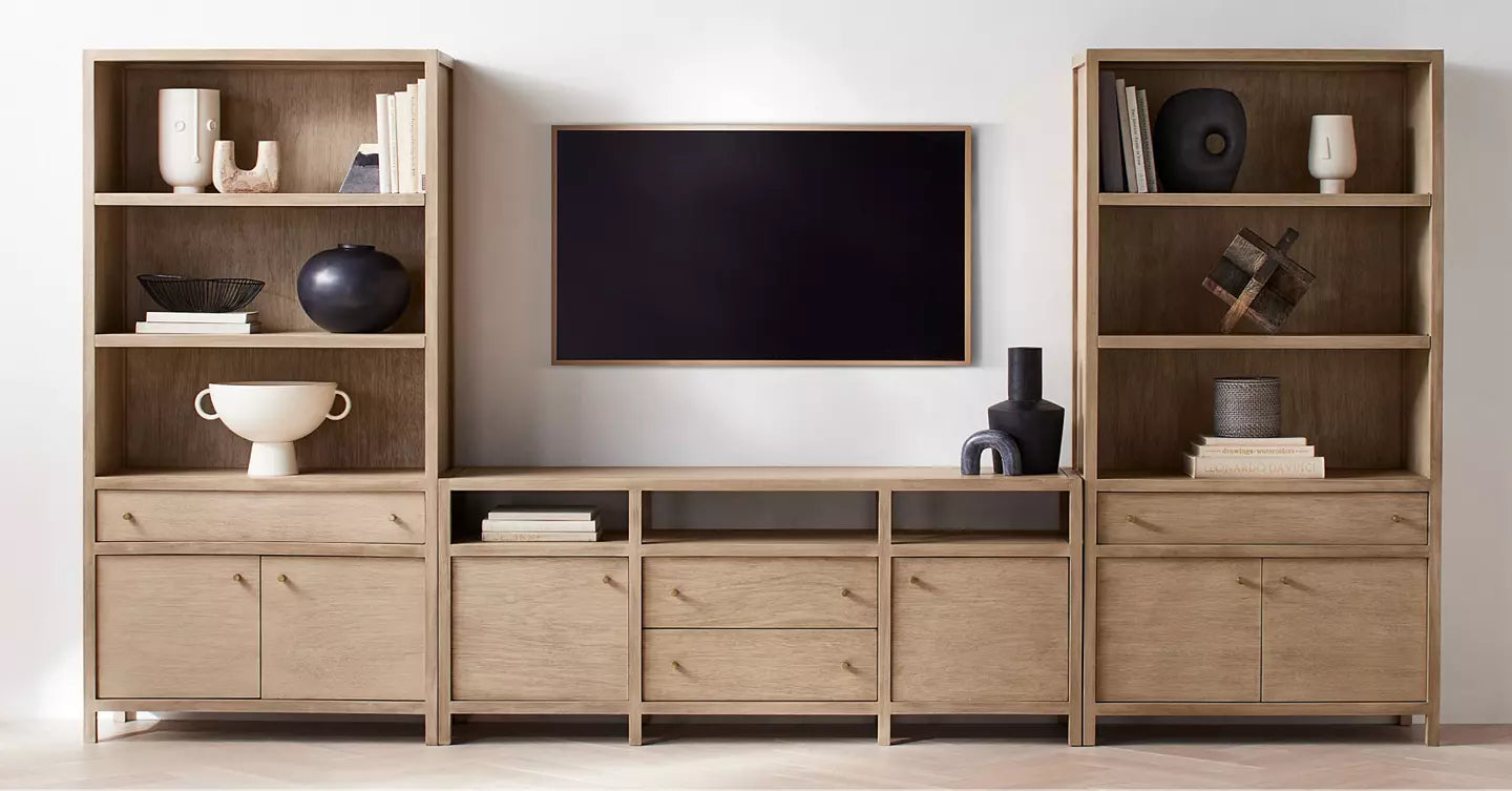 Wooden TV Wall Cabinet with Smooth Wooden Finish for Modern Interior Styling