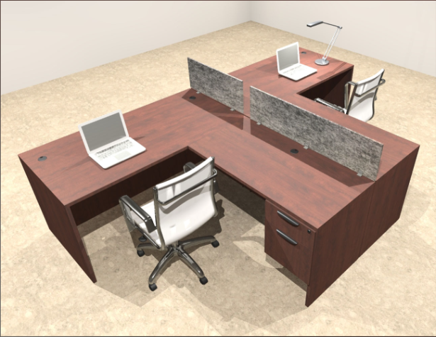 Partner Director Desk with Double Seating, Integrated Side Storage, Drawers & Contemporary Look