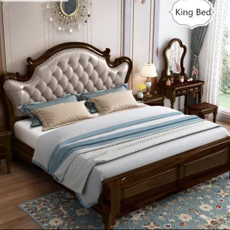 King Size Bed – Solid Wood Frame, Soft Premium Fabric Headboard, Optional Under-Bed or Headboard Storage