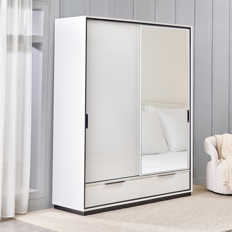 Wardrobe for Home Sliding Doors Modular Aesthetic Appeal, and Mirror Look Design