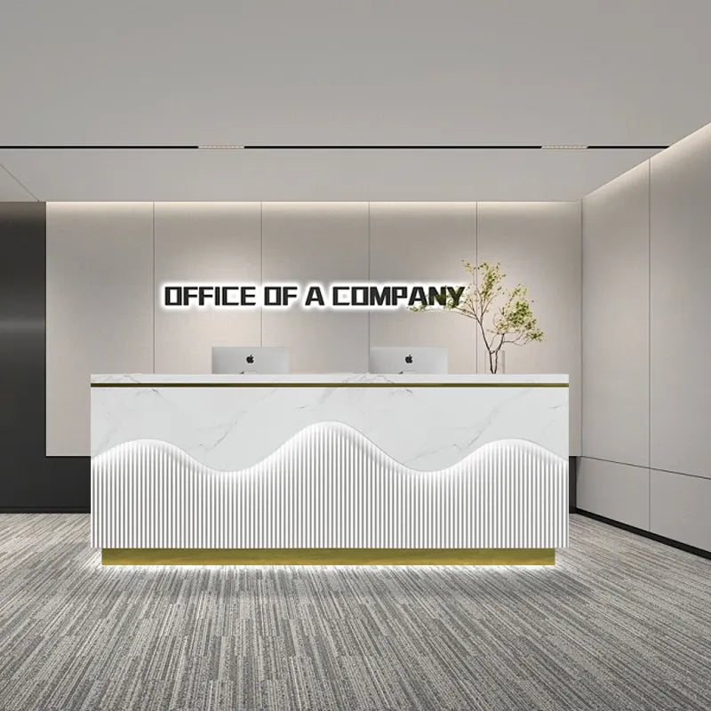 Reception Table for Office Counter Luxury Modern Made in MDF with Draw