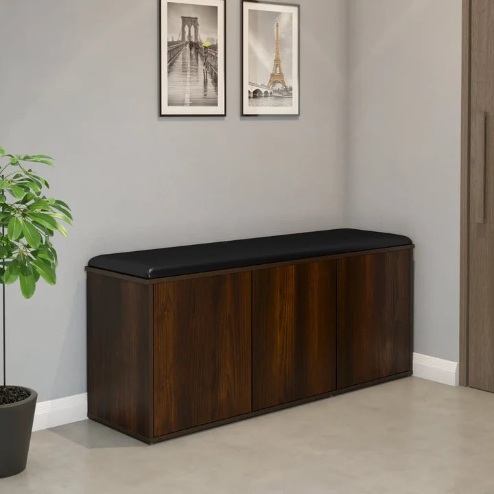 Wooden Storage Cabinet with Multi-Purpose Shoes Storage, Silent-Close Doors for Modern Homes