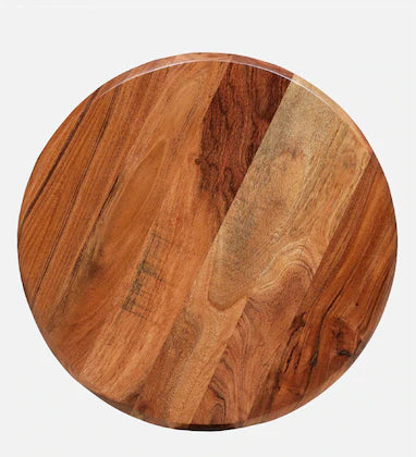 কাঠের টপ এবং মেটাল ফ্রেম সহ সাইড টেবিল