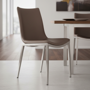 स्टील फ्रेम बेस के साथ डाइनिंग चेयर