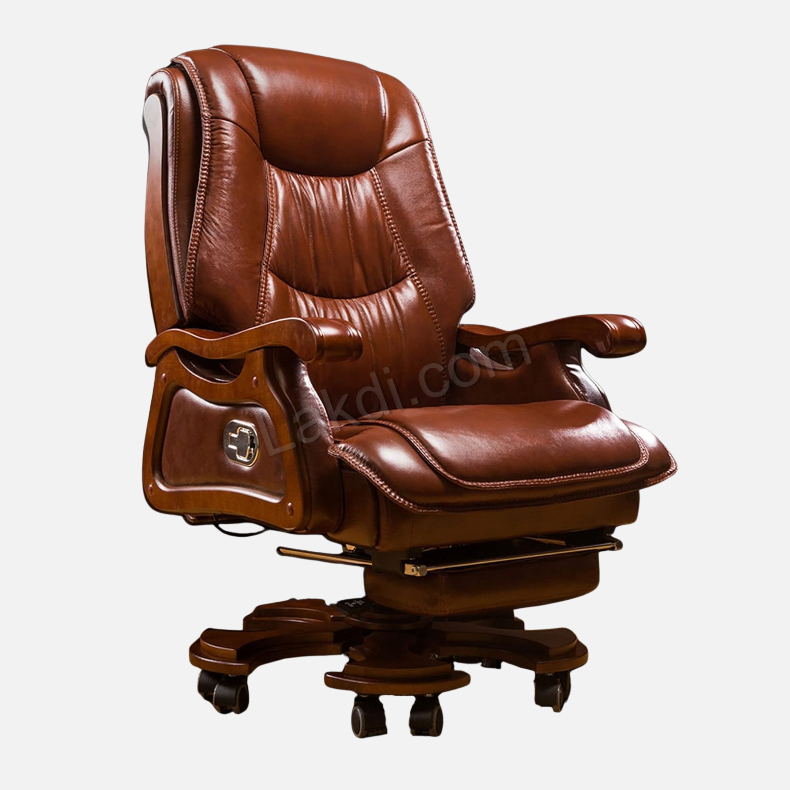 High Back Director Chair for office Luxury Design Made in Plyboard with Leatherette & Recliner & Footrest  Best Ergonomic Office Chair