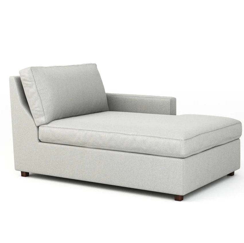 Chaise Lounge Chair Upholstered in Fabric Cozy and Stylish ,Comfortable Durable Design for Living Room or Office -Off White