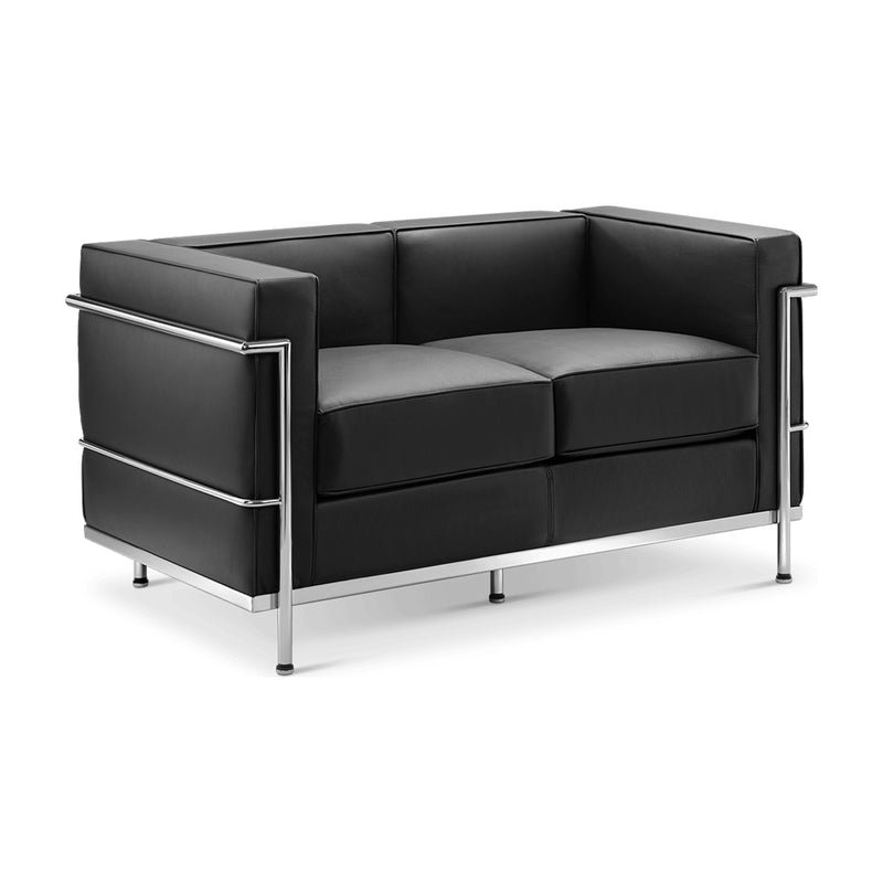 Leatherette Office Sofa With Metal Frame