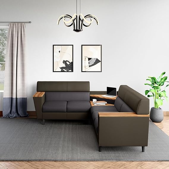 L Shape Sofa Upholstery  Leather for Living Room Modern Design Durable and Comfortable Seating