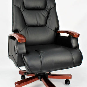 Director Chair for office High-Back Leatherette with Recliner & Adjustable Height and Wooden Base Unique Design Best Quality Chair
