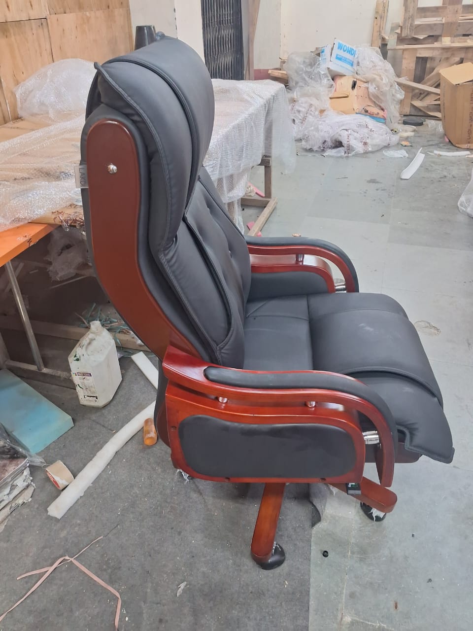 Home And Office High Back Ergonomic Leatherette Director Chair with Wooden Base