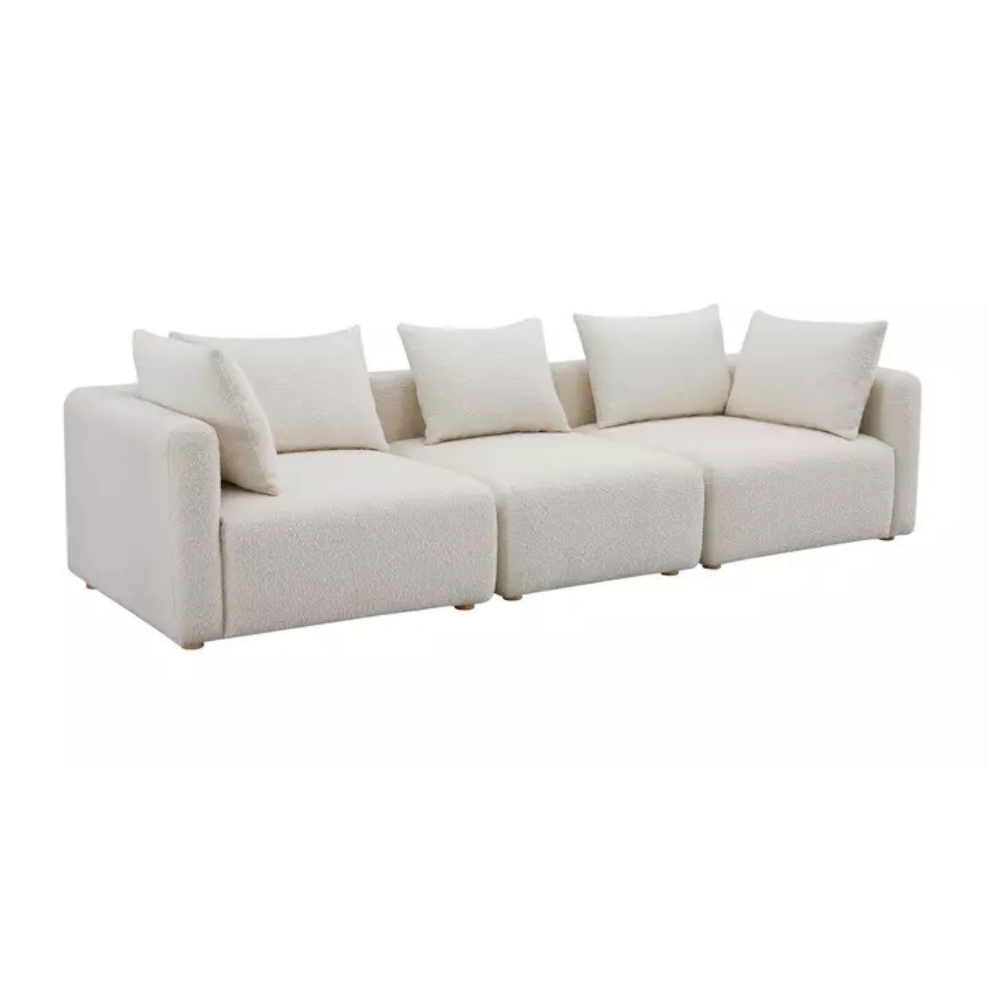 3 Seater Sofa For Home Furniture, Upholstery Fabric Modern And Durable Design For Living Room and Office- White