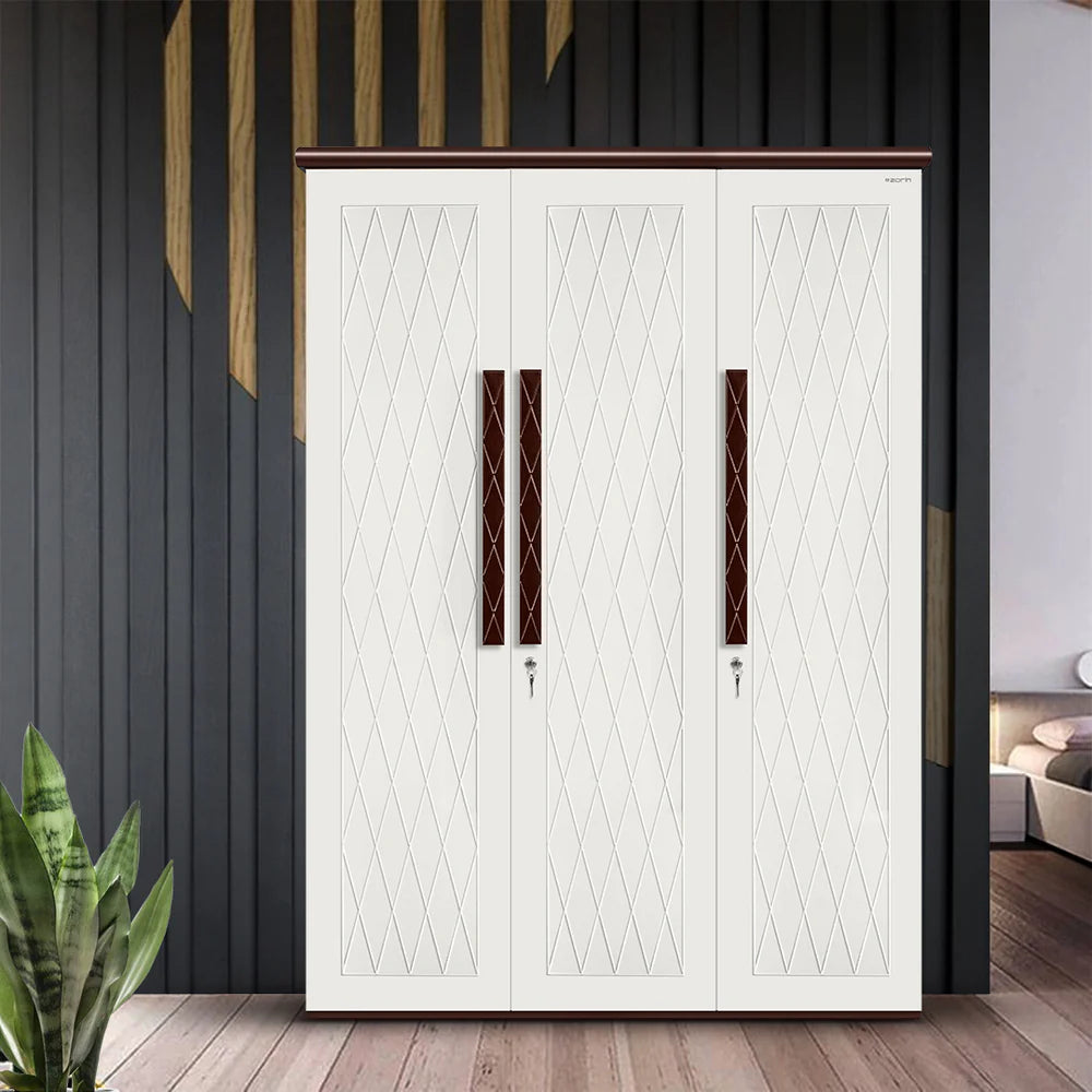 Wardrobe for Home 3-Door Designer Handles and Scratch-Resistant Premium Finish