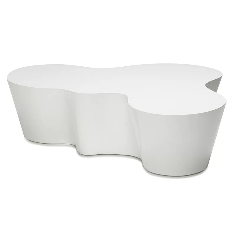 Center Table made in Marandi Wood with Glossy Polish Finish and Luxury Design - White color