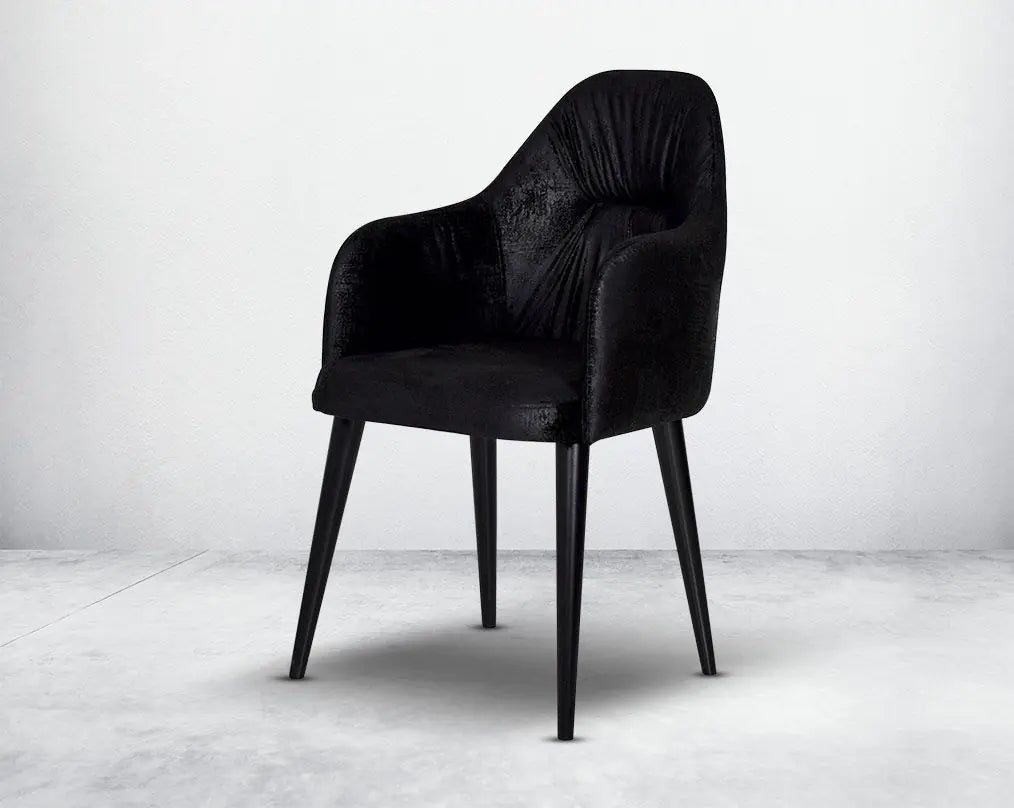 Elegant Black Velvet Dining Chair with Sturdy Legs - Modern Home Furniture & Kitchen Seating
