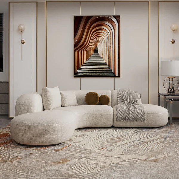 L-Seater Sofa upholstered in premium Suede, designed with advanced support structure for enduring comfort in executive and Modern Italian Sofa