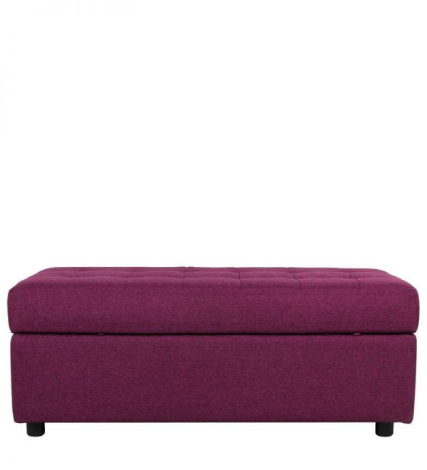 Ottoman with Faux Leather Upholstery, Elegant Bun Feet, Stylish Accent and hidden storage