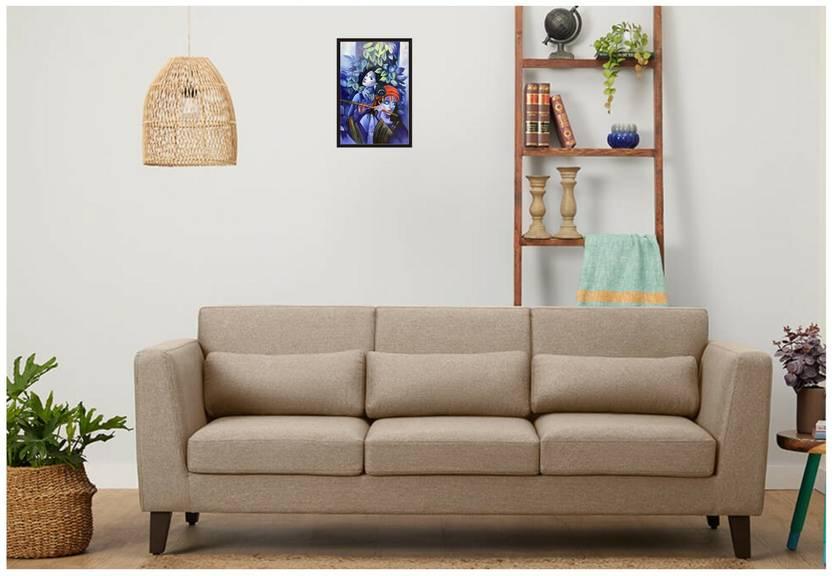 3 Seater Sofa For Home Furniture Upholstery Fabric Premium Comfortable  Sofa Durable Design For Living Room - Light Brown